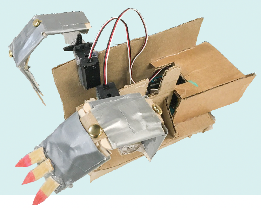 Student project of animal arms that can dig.