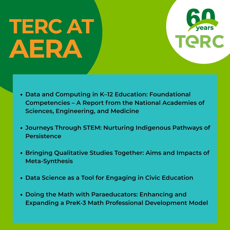 List of TERC staff presentations at AERA 2026